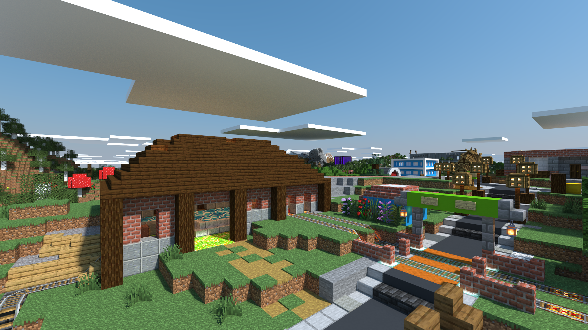 West Spawn City Railroad Station as seen from Highway 5